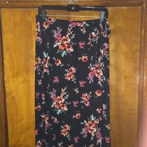 Autumn Floral Maxi Skirt in Black & Orange NWT